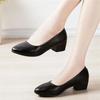 women fashion round toe black leather slip on daily elegant pumps lady casual comfort spring & summer shoes ba425
