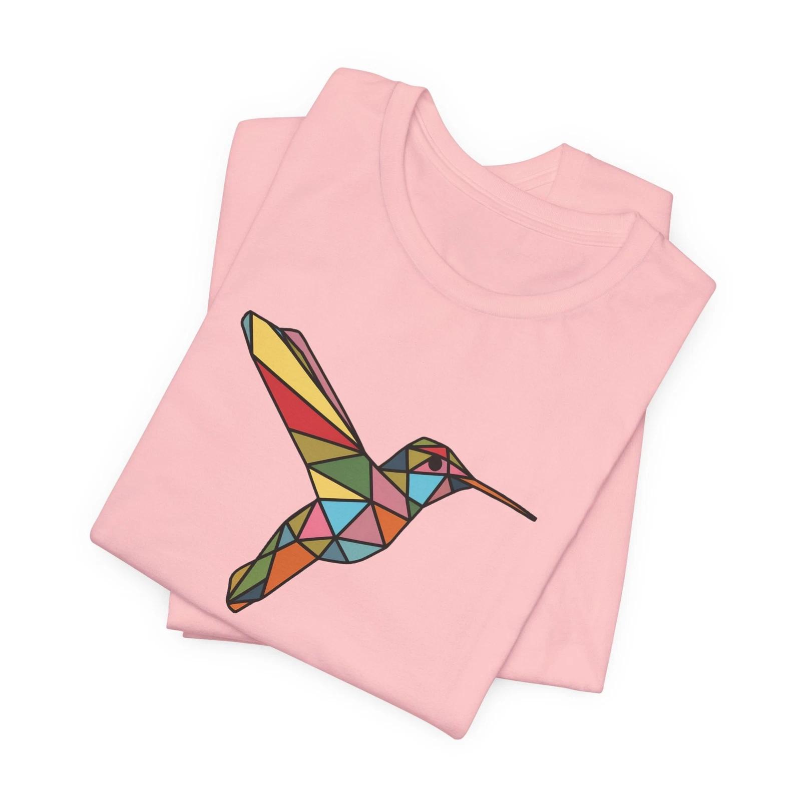 Polygon Hummingbird Artistic Tee Gift for Bird Watchers Shirt for Nature Lovers M