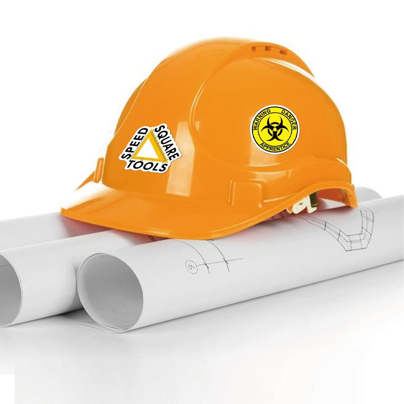 50PCS Funny Hard Hat Stickers for Adults Waterproof Vinyl Engineering Stickers for Water Bottle, Laptop, Helmet, Cars, Tool Box