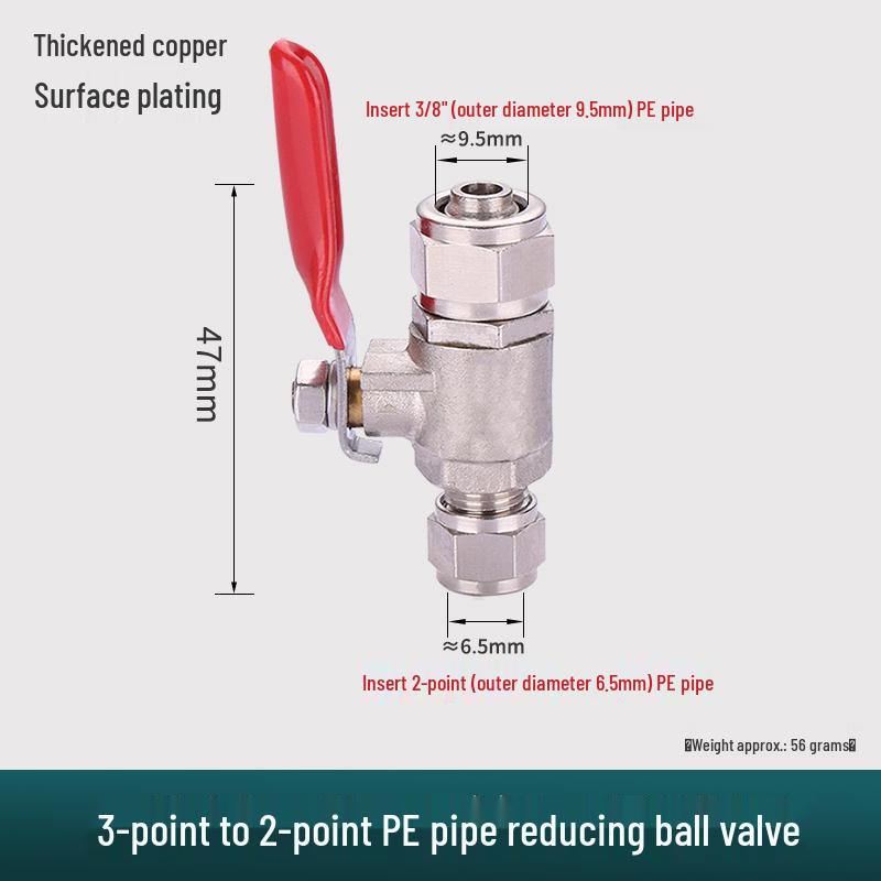 All-Copper 4-Point To 3/2-Point Water Purifier Ball Valve for Direct Drinking Machines