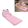 Foldable Kids Sofa Cute Cartoon Soft Comfortable Children Folding Couch Sofa Bed for Boys Girls Bedroom Pink Cow