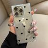 Square Back Tube Protection Clear Case For iPhone 15 Plus 16 ProMax 11 12 14 Pro Max 13 Anti-Oxygen,Black Love Pattern Casing