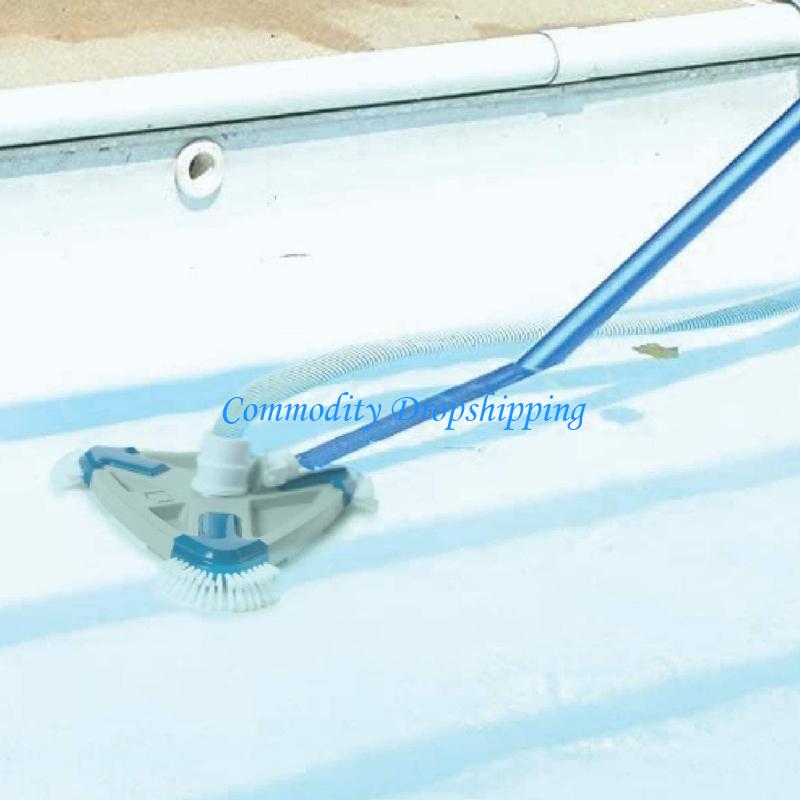 Y5JC Triangular Pool Vacuum Head for Easy Cleaning of Sensitive Surfaces Thick Bristles Pool Brush