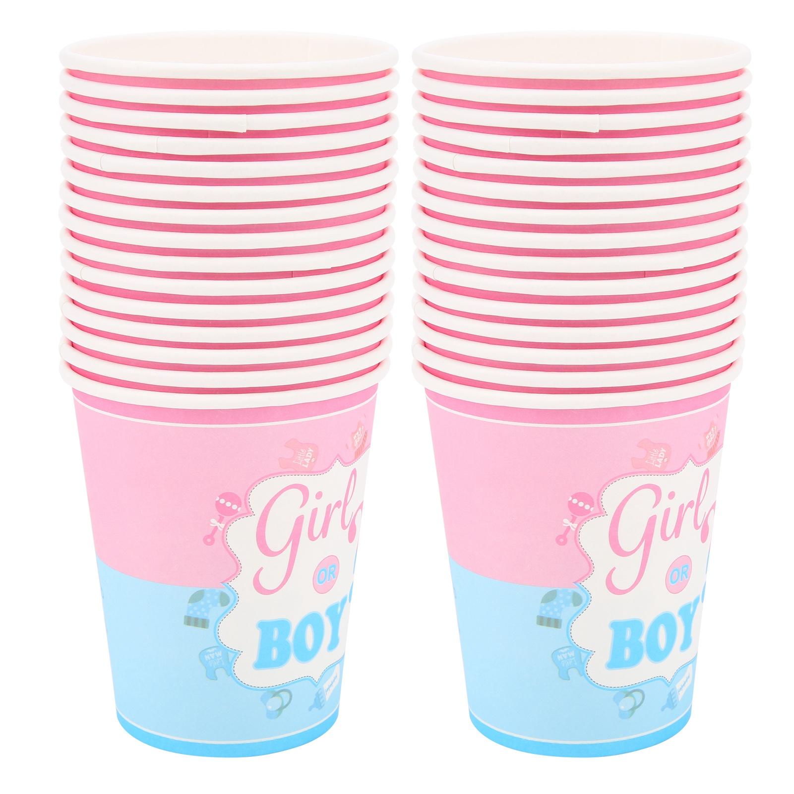 

30 Pcs Paper Cups 2 Packs Girl Boy Festive Birthday Accessories for Baby Party Decoration