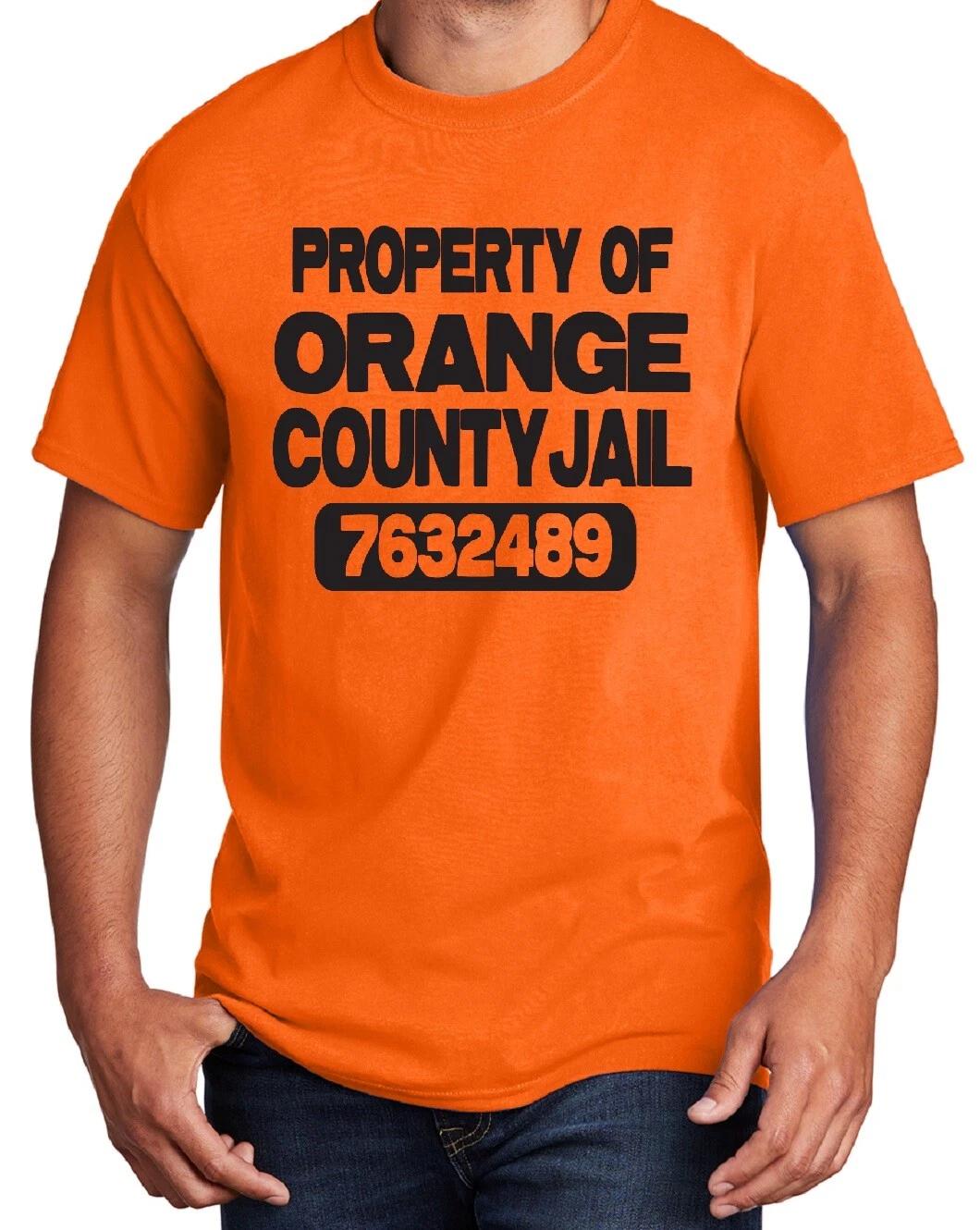 PROPERTY OF ORANGE COUNTY JAIL SANTA ANA CALIFORNIA CONVICT ORANGE T-shirt XL