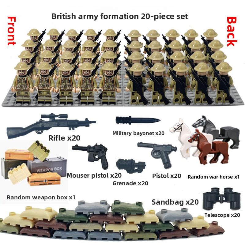 Non-Toxic Dolls Military World War Ii Doll Weapon Accessories Digital Assembly Toy Crawler Children'S Educational Splicing With Toys
