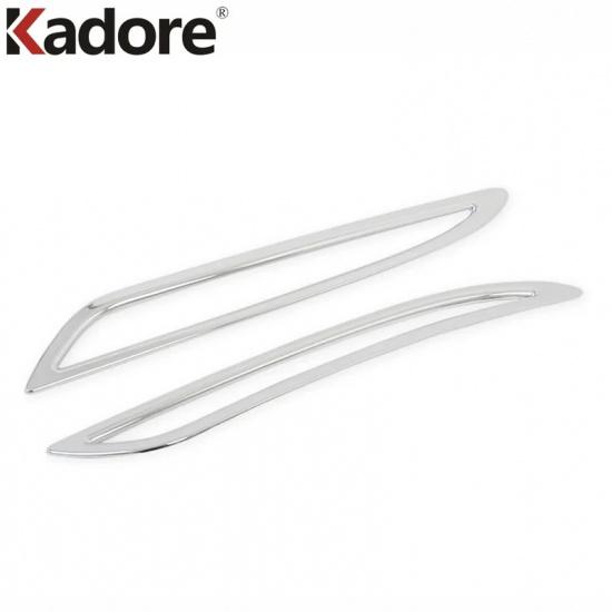 For Tesla Model S 2017 2018   Chrome Car Rear Bumper Fog Light Lamp Cover Trim Tail Foglights Bezel Trims Accessories