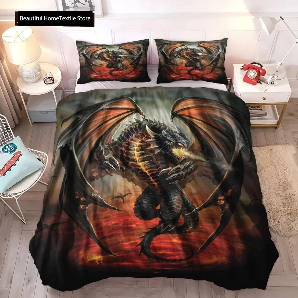 Dragon And Phoenix Comfortable Duvet Quilt Cover Pillowcase Bedding Set Children Bedroom Decoration Home Textile