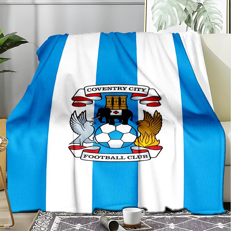 1PC Coven-try Football Club Crest Printed Soft Flannel Blanket Throw for Adult Bedroom Living Room Sofa Camping Travel Fan gifts Christmas Gifts