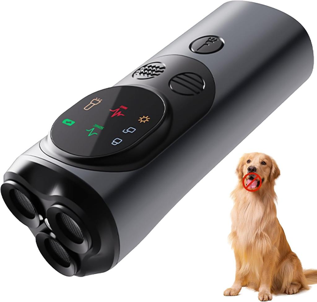 Ultrasonic Dog Trainer with 3 Transmitters and SOS Flashlight 50-foot Range