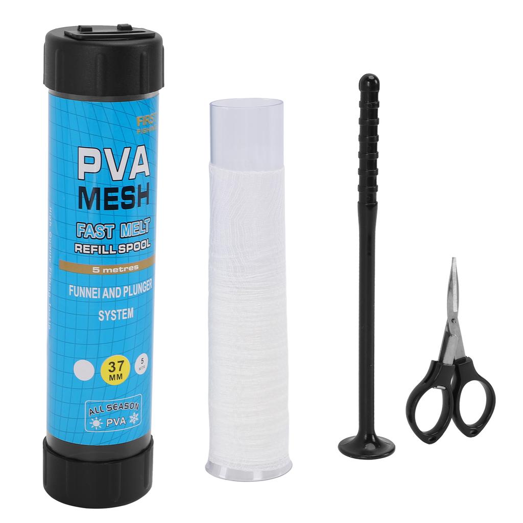Fishing Bait PVA Mesh Refill Spool With Foldable Scissors Fishing Tackle Baiting Accessories For Various Baits 37mm
