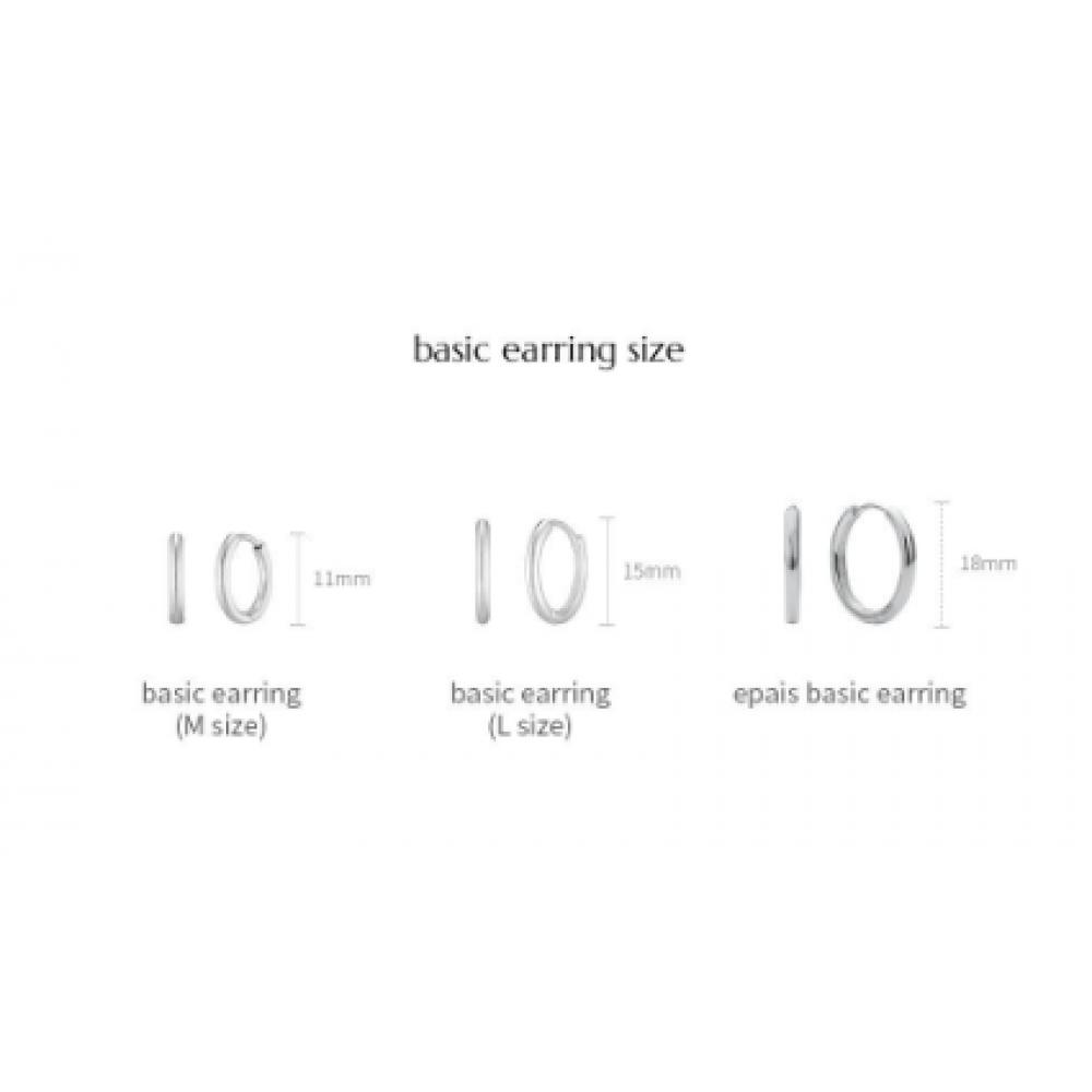 VERTE Basic Earring  2 Size    Deux.silver.131