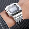 For Casio DW5600 GW-B5600 3229 small square series Modification Stainless Steel Metal Case watchband Rubber Strap men Bracelet