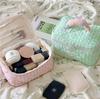Korean Style Plaid Makeup Bag: Large Capacity, Portable, High-End Cosmetic Organizer for Women
