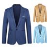 Männer Casual Anzug Jacke Revers Lange Hülse Eine Taste Taschen Slim Fit Blazer Einfarbig Business Anzug Mantel Arbeitskleidung