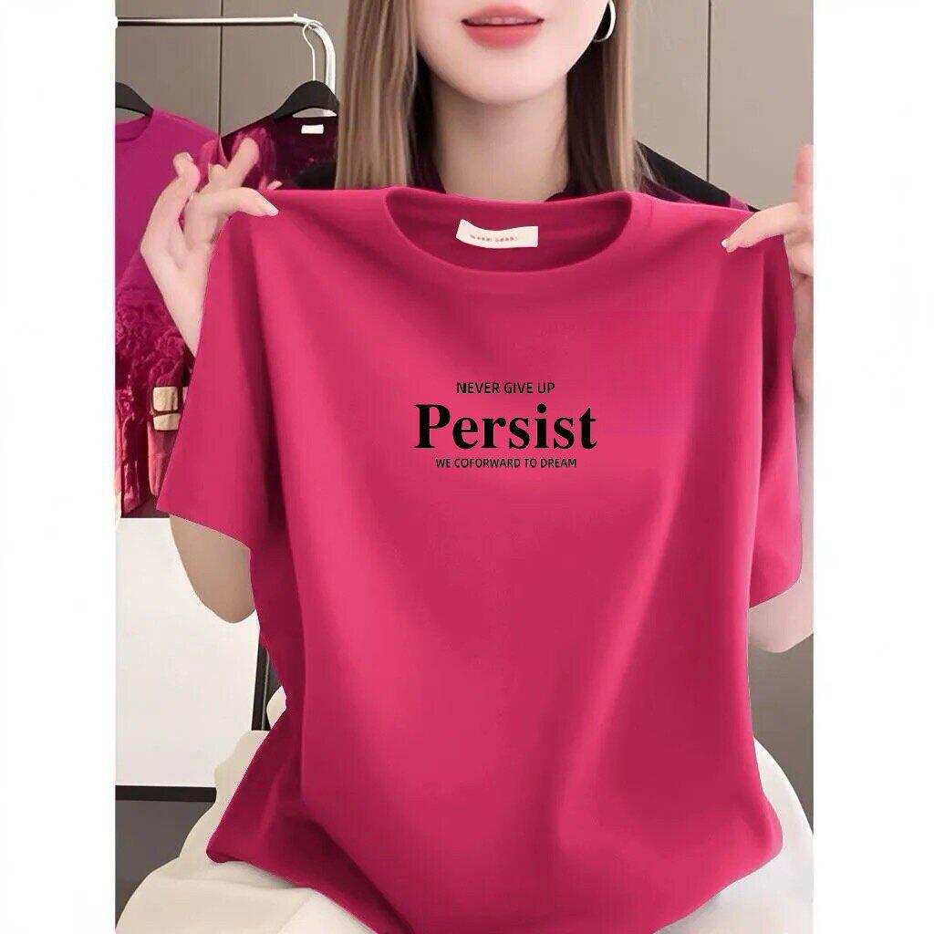 

High-end Plus Size Printed Round Neck Short Sleeve T-shirt (2026 New) - Versatile and Slimming Top for Women. L