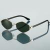 KAMMPT Vintage Hexagon Sunglasses Men 2024 New In Fashion Gradient Outdoor Sun Glasses Trendy Metal Rim Brand Designer Shades