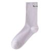 Womens Mid-Calf Cotton Socks Solid Color Letter Print Casual Sport Style Trendy Streetwear Sock