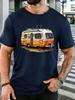 Unisex Short Sleeve T Shirt Camper Van Graphic Tee Camping Travel Print Tops Summer Soft Cotton Casual Street Wear For Adult Male