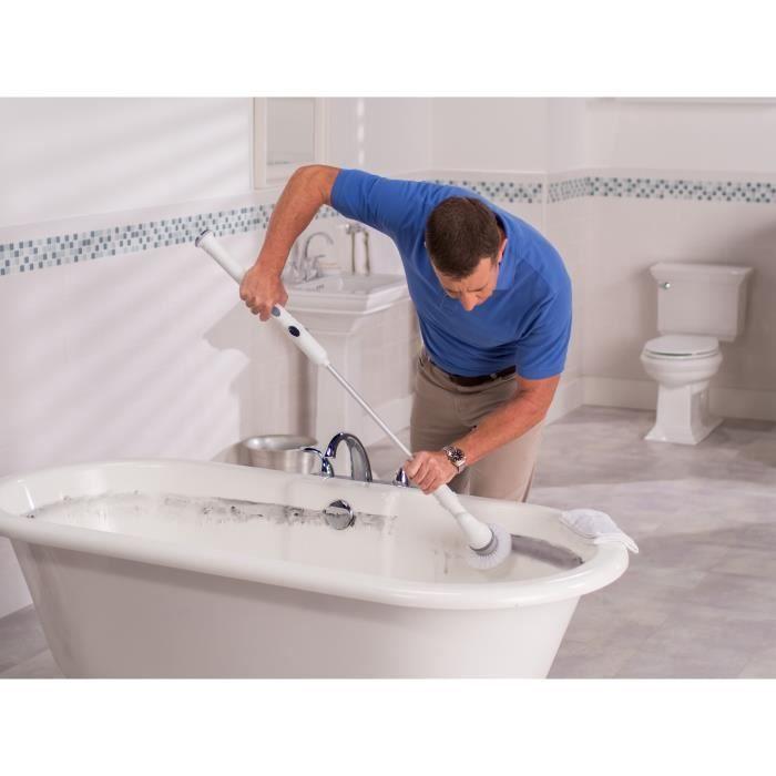 TURBO SCRUB PRO Kit de nettoyage électrique 360° - 3 têtes - Manche télescopique