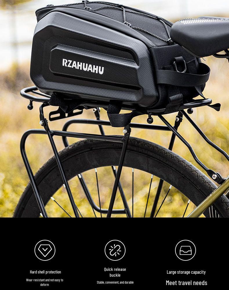 RZAHU Waterproof Bike Top Tube Bag with Dual Pouches and Phone Holder