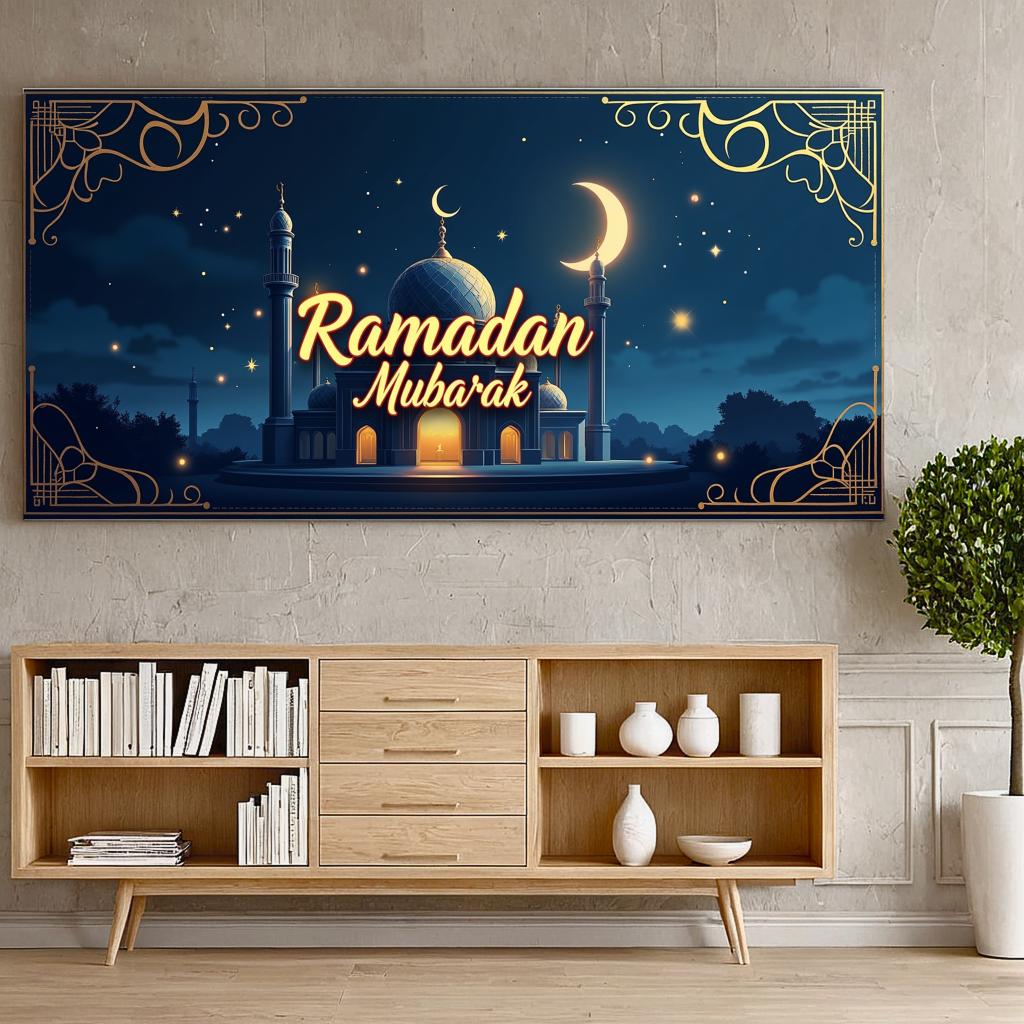 Decorative Mubarak Decoration Ramadan Banner Ramadan Photography Props For Muslim Holiday Event Decoration Community Event