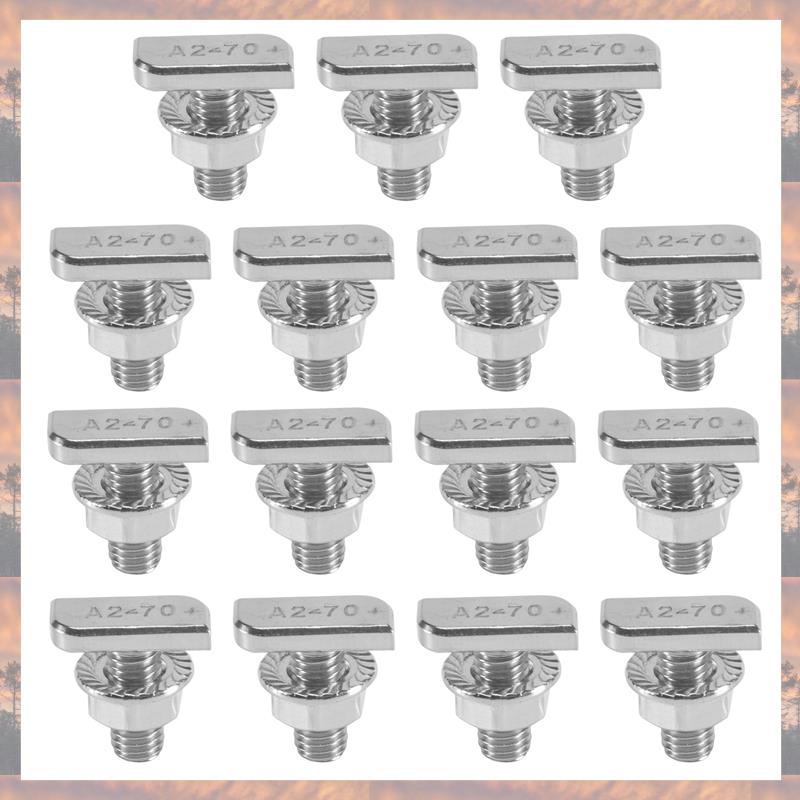 2025 Trend 15Pcs T Slot Bolt Replacement Parts Accessories M8 X 20 Screws, A2-70 Rail Track Screws Track Nuts With 15 Flange Nut
