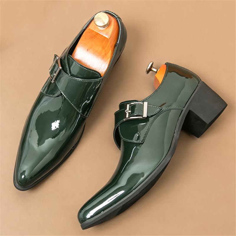 British Designer Monk Strap Loafter for Men's Pointed Leather Casual Shoes New Brand Formal Wedding Dress Homecoming Footwear