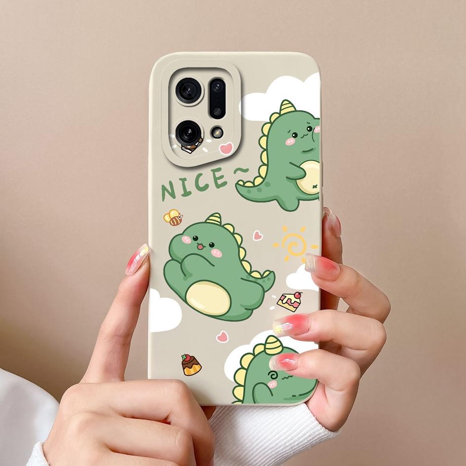 

Чехол для телефона для OPPO K10 Pro K7 K9X K3 K5 Narzo 50i Neo 9 Prime, милый модный противоударный чехол с изображением динозавра, жидкий матовый мягкий силикон для бампера OPPO OPPO Neo 9