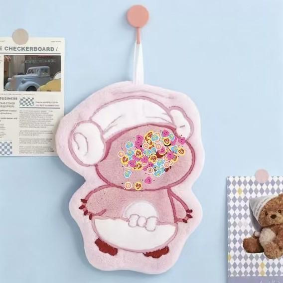 Children's Cute Cartoon Penguin Hanging Kitchen Hand Towel - Water Absorbent, Quick Drying Coral Fleece