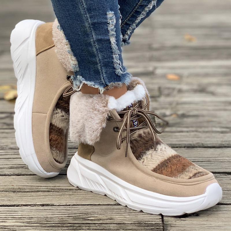 Winter Women Snow Boots Casual High-top Shoes Lightweight Warm Women Sneakers Platform Ankle Boots Plus Size New Outdoor Boots