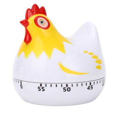 Kitchen Chicken Pattern Baking Timer Cute Shape 60min Mechanical Countdown Reminder for Cooking White