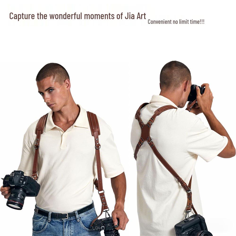 Verstellbarer Anti-Drop Rindsleder Kamera Schultergurt