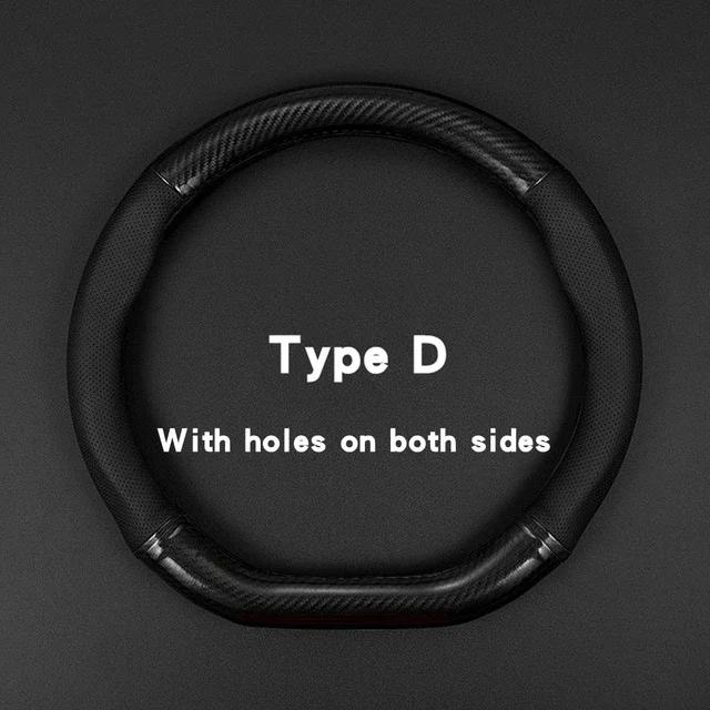 

Универсальная оплетка на руль из углеродного волокна и кожи, нескользящая, спортивная, совместимая с автомобилями BMW, Volkswagen, Toyota, Honda