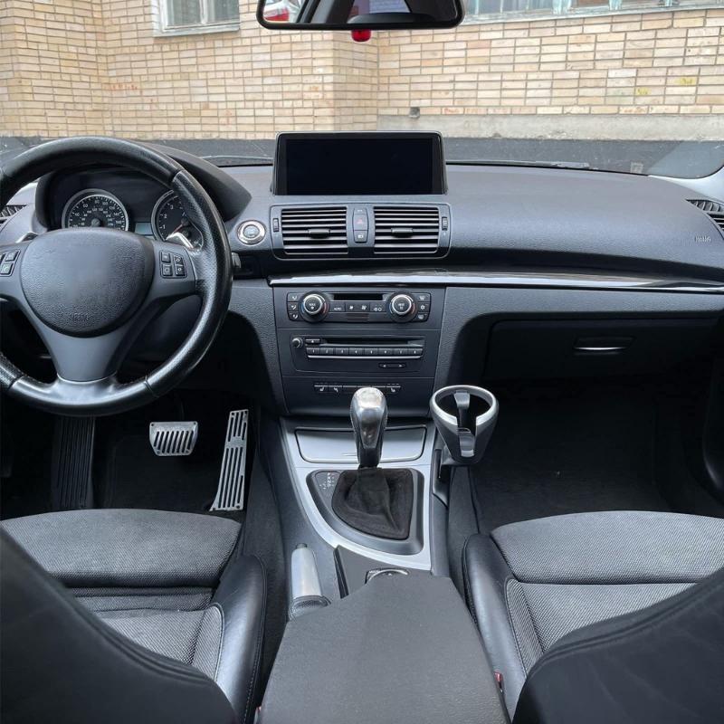 ABS Center Console Drink Cup Insert for E81 E82 E87 E88 E90 E91 E92 E93 and X1 E84, 51160443082 51169144632 Black Silver Interior Cabin Part