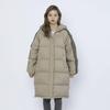 Feather solid color bread jacket women's medium and long simple thickened hooded sports loose down jacket