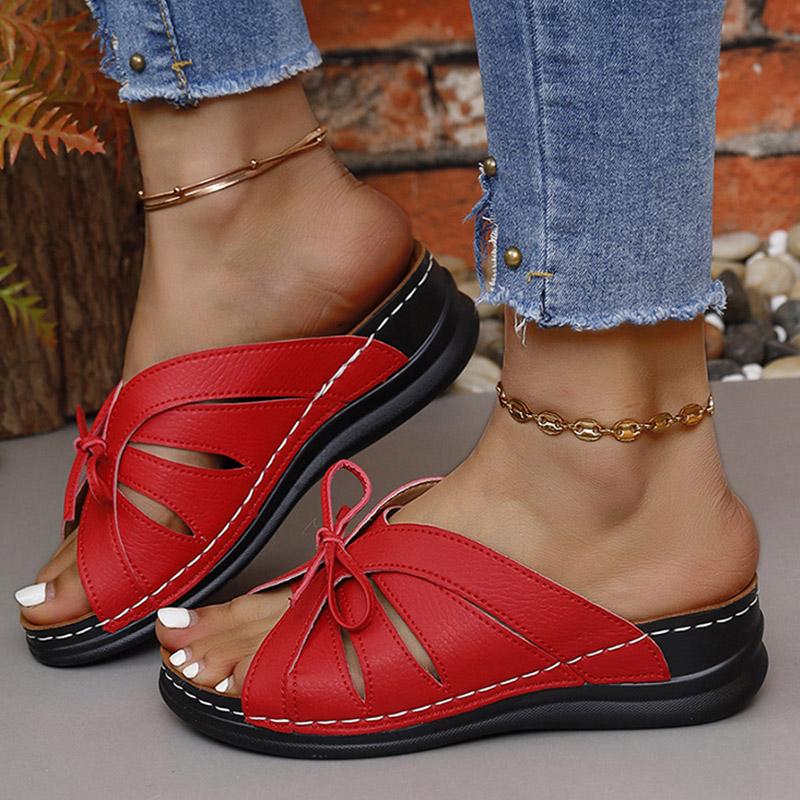 Женские сандалии летняя женская обувь больших размеров уличные сандалии женские сандалии на танкетке пляжные сандалии женская обувь 37 красный 1829₽
