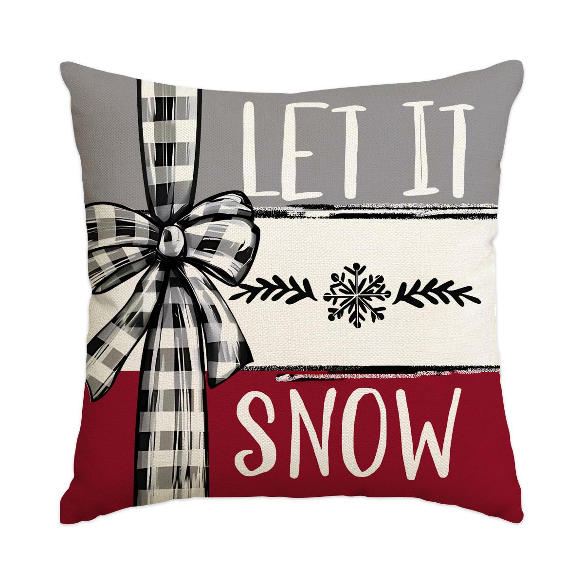 

1 \ 4pcs Christmas Pillow Cover Christmas Tree Cushion Cover Decorative Sofa Suitable for Bedroom, Living Room, (No Pillow Core) 18x18Inch