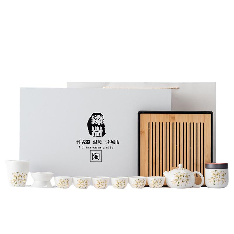 

Премиальная ретро коробка для делового подарка из белого фарфора в национальном стиле Мэйдзин