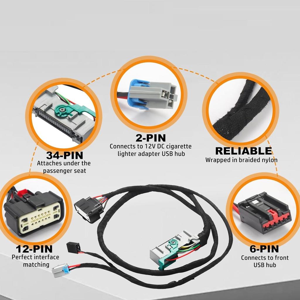 16 Pin Jump Seat To Full Center Console Conversion Harness Replacement Conversion Wiring Harness Auto Part Easy Install