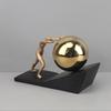 Promote Spherical Human Resin Sculpture Desktop Decor Metal Human Sculpture Craft Living Room and Office Ornaments Home Decor