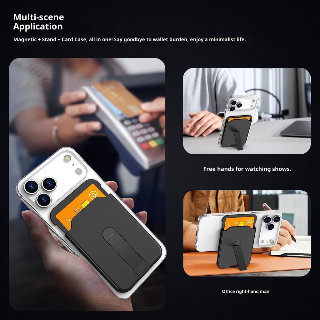 Bulk Purchasing Magnetic Card Holder Aluminum Alloy Vertical Kickstand PC Phone Back Card Case