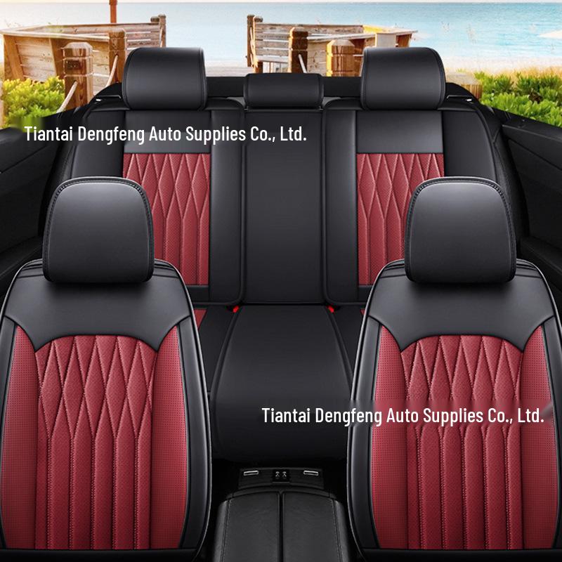 All-Season Universal Leather Car Seat Cushion Cover for Sedans, SUVs, and Trucks