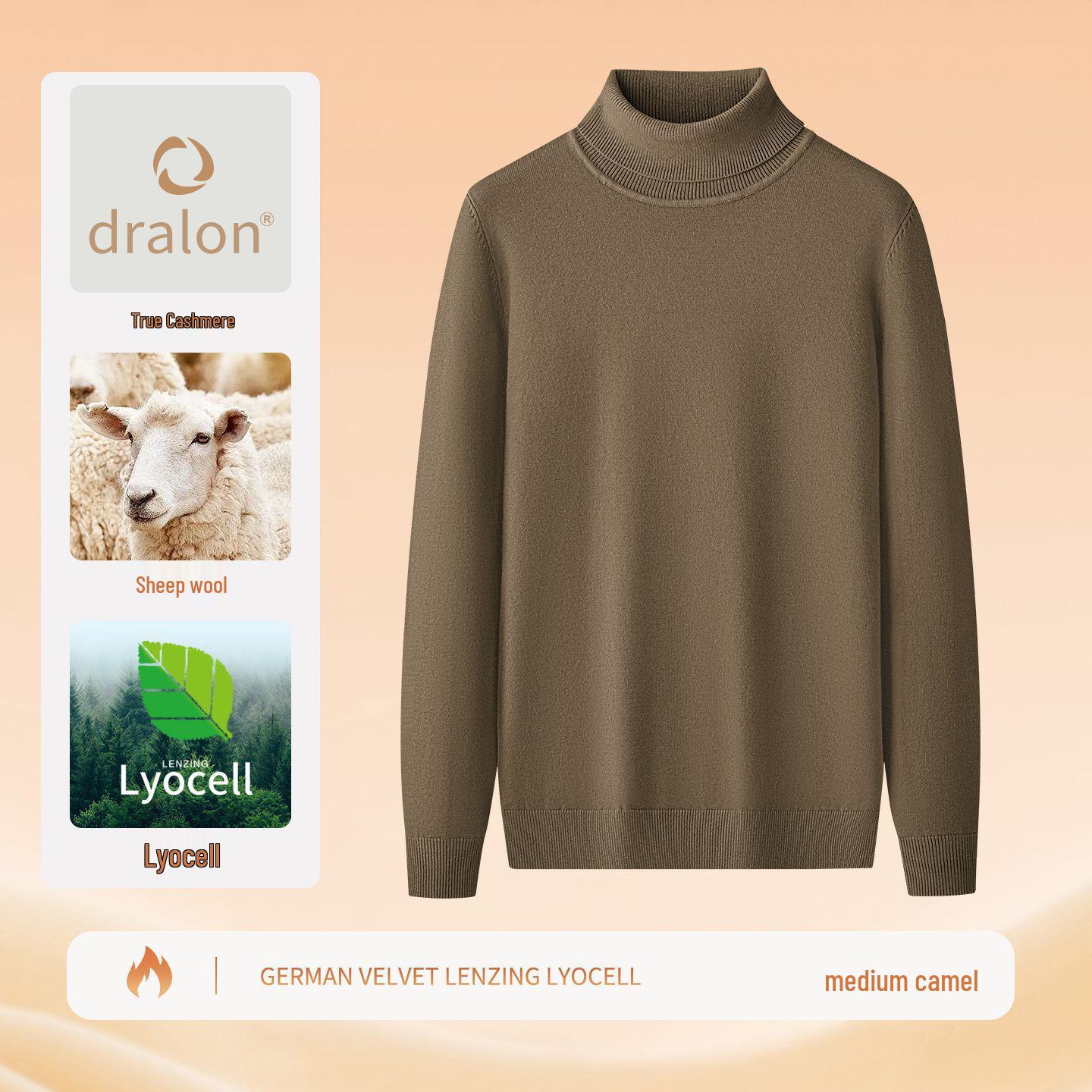 

Men s High Neck Thick Warm Winter Knit Sweater with Zhen De Rong Wool Lyocell 4XL верблюд