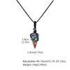 Natural Stone Pointed Necklace for Men,Adjustable Black Rope Healing Gemstone Pendant,Stylish Ethnic Cowboy Style Jewelry Gift