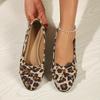 Elegant Leopard Print 1pc Women's Handmade Bow Wedge Heel Pumps Suitable for Outdoor Home Leisure Vacation