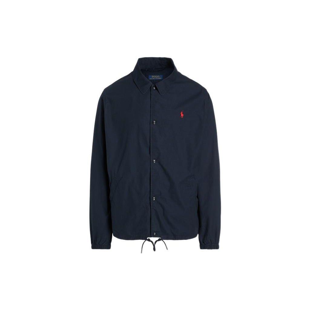 Polo Ralph Lauren Solid Color Single-Breasted Polo Collar Long Sleeve Jacket Men Jackets Navy-Blue MNPOOTW16020835-410