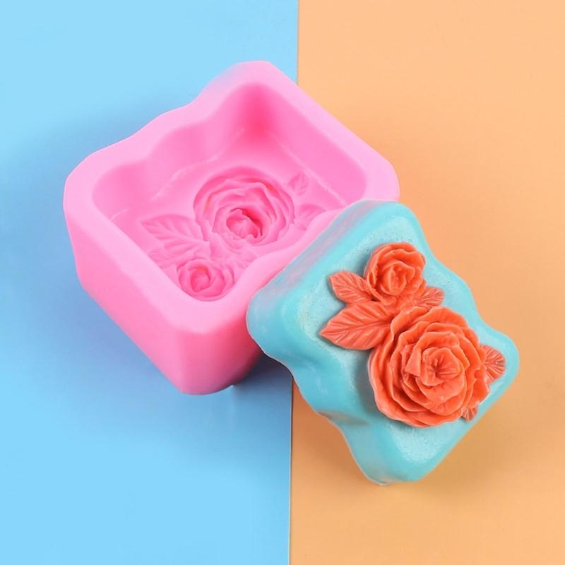3D Rosen Duftkerzenform Bärenform Bärenkerzen Gießformen Blumenseife Gießformen Silikonform für Kerzen