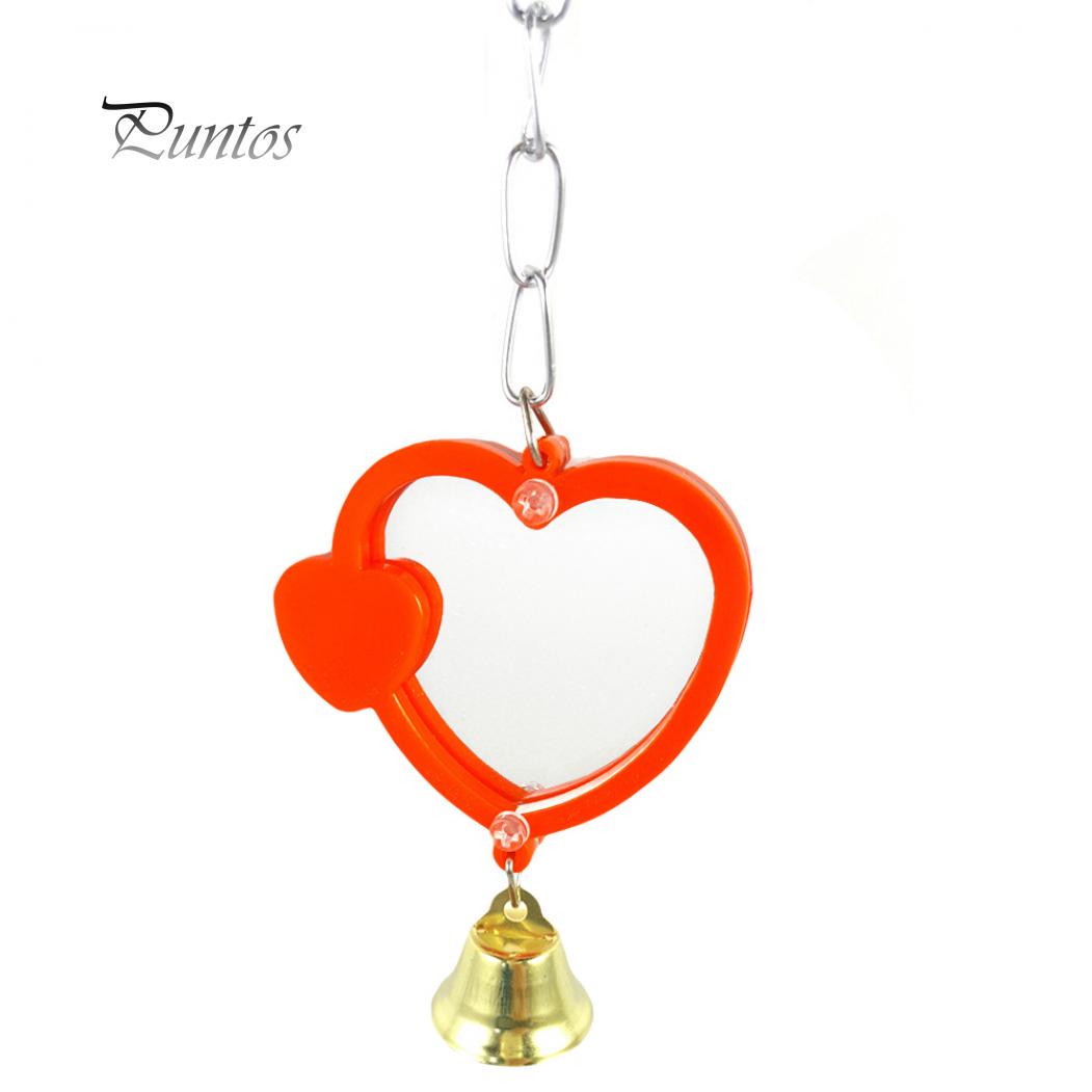 

Зеркало в форме сердца для птиц-попугаев, подвесная игрушка для игры с питомцем Heart-shaped