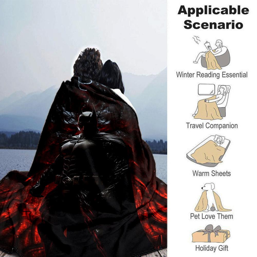 1pc Batman, Dark Knight Flannel Blanket Soft Warm Throw for Home, Office, Travel, All-Season Cozy Bedding Gift L1427